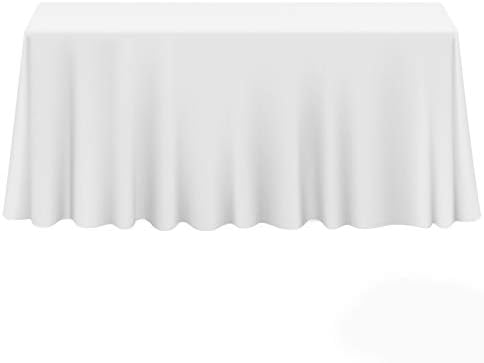 Cuddles & Cribs - 90" x 156" Premium Tablecloth for Wedding/Banquet/Restaurant - Rectangular Polyester Fabric Table Cloth - White