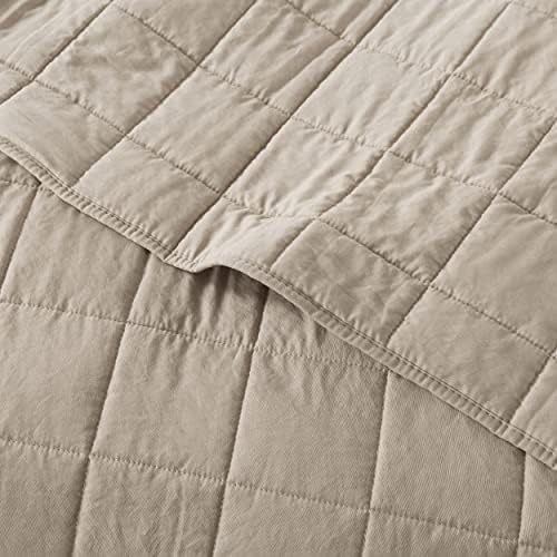 Cuddles & Cribs - Lightweight Soft Bedspread Coverlet -Beige-Chequer